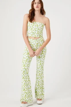 Floral Print Flare Pants