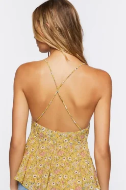Floral Print Flounce Cami