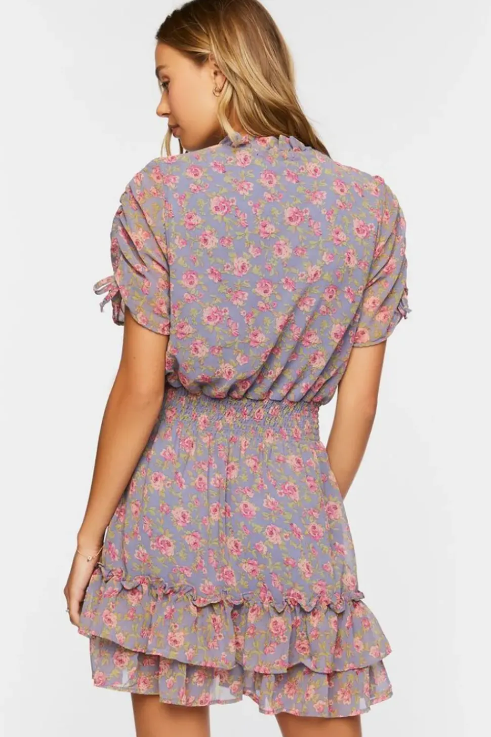 Floral Print Flounce Mini Dress