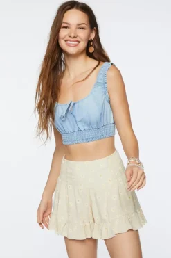 Floral Print Flounce Shorts