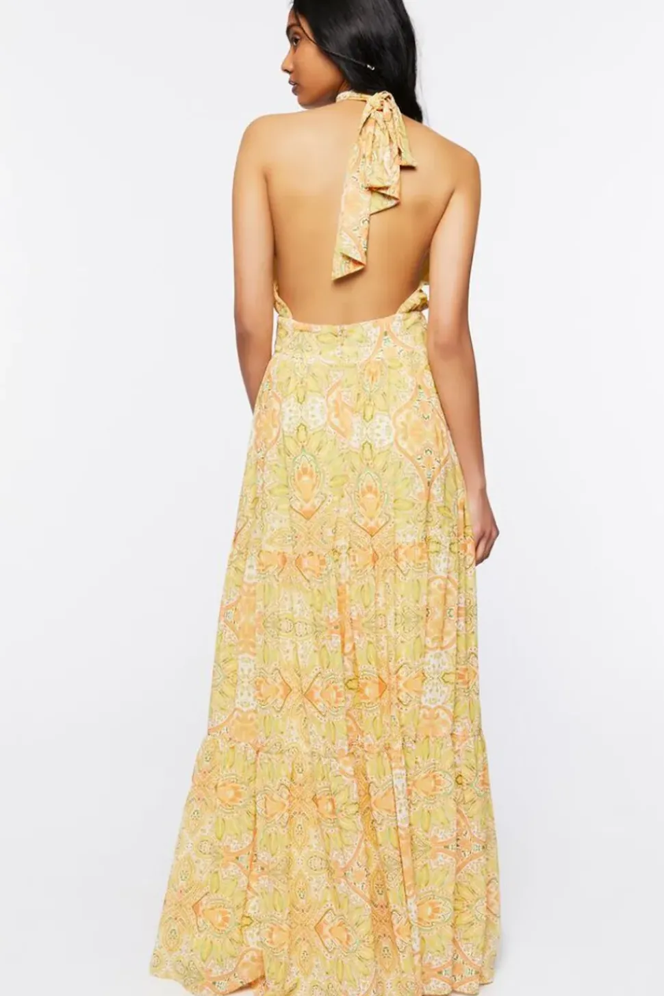 Floral Print Halter Maxi Dress