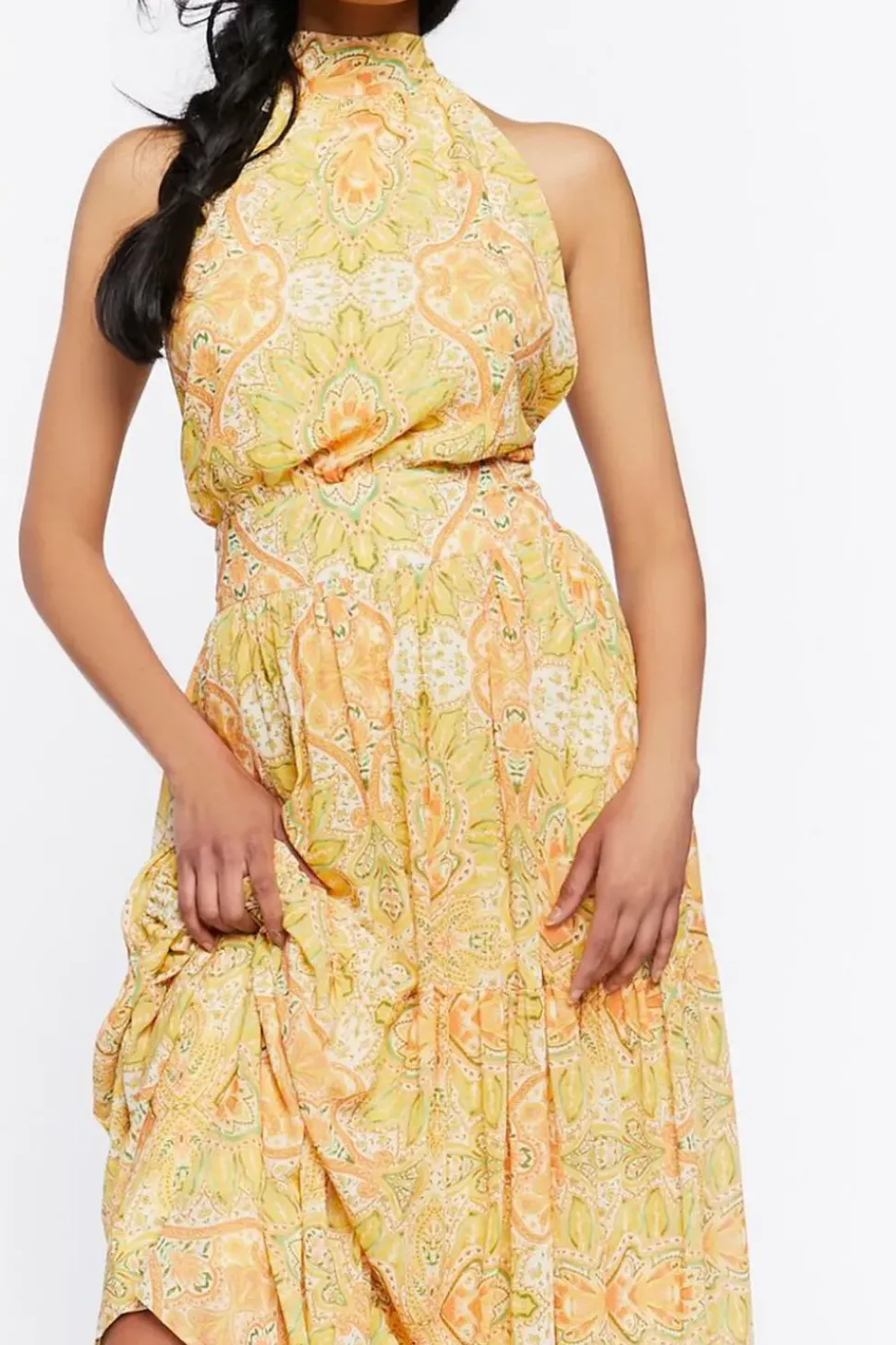 Floral Print Halter Maxi Dress