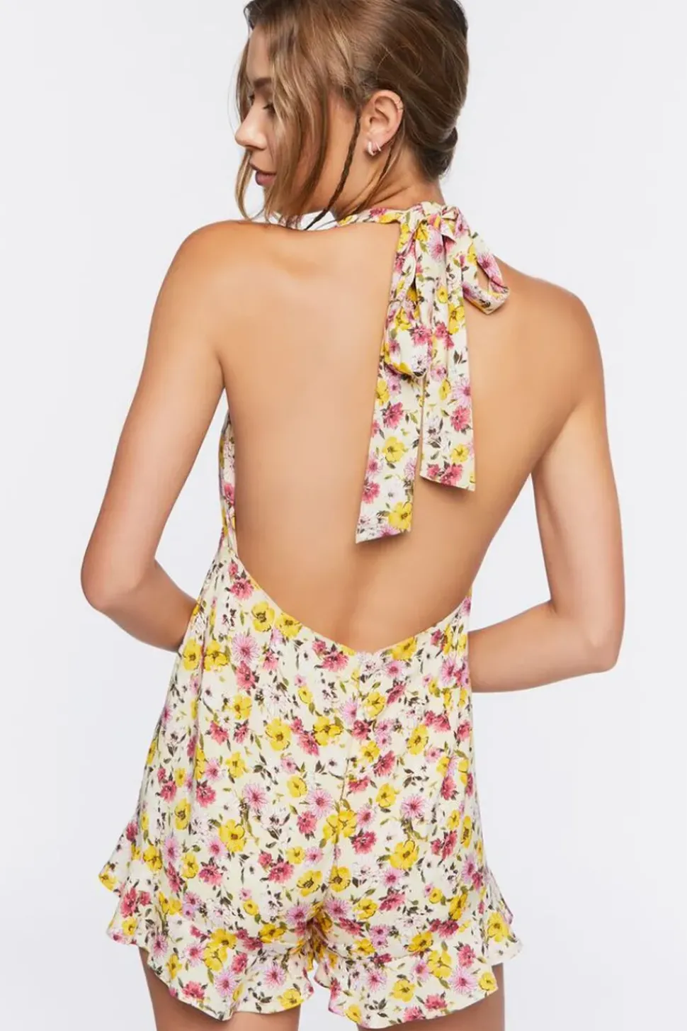 Floral Print Halter Romper