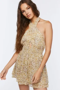 Floral Print Halter Romper