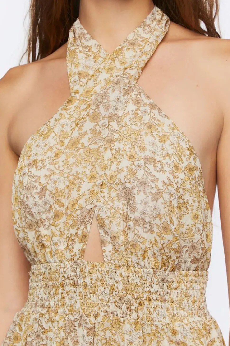 Floral Print Halter Romper