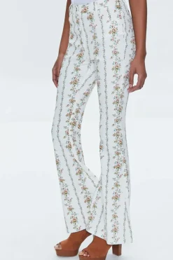 Floral Print High-Rise Flare Pants