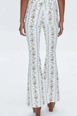Floral Print High-Rise Flare Pants