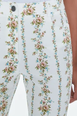Floral Print High-Rise Flare Pants