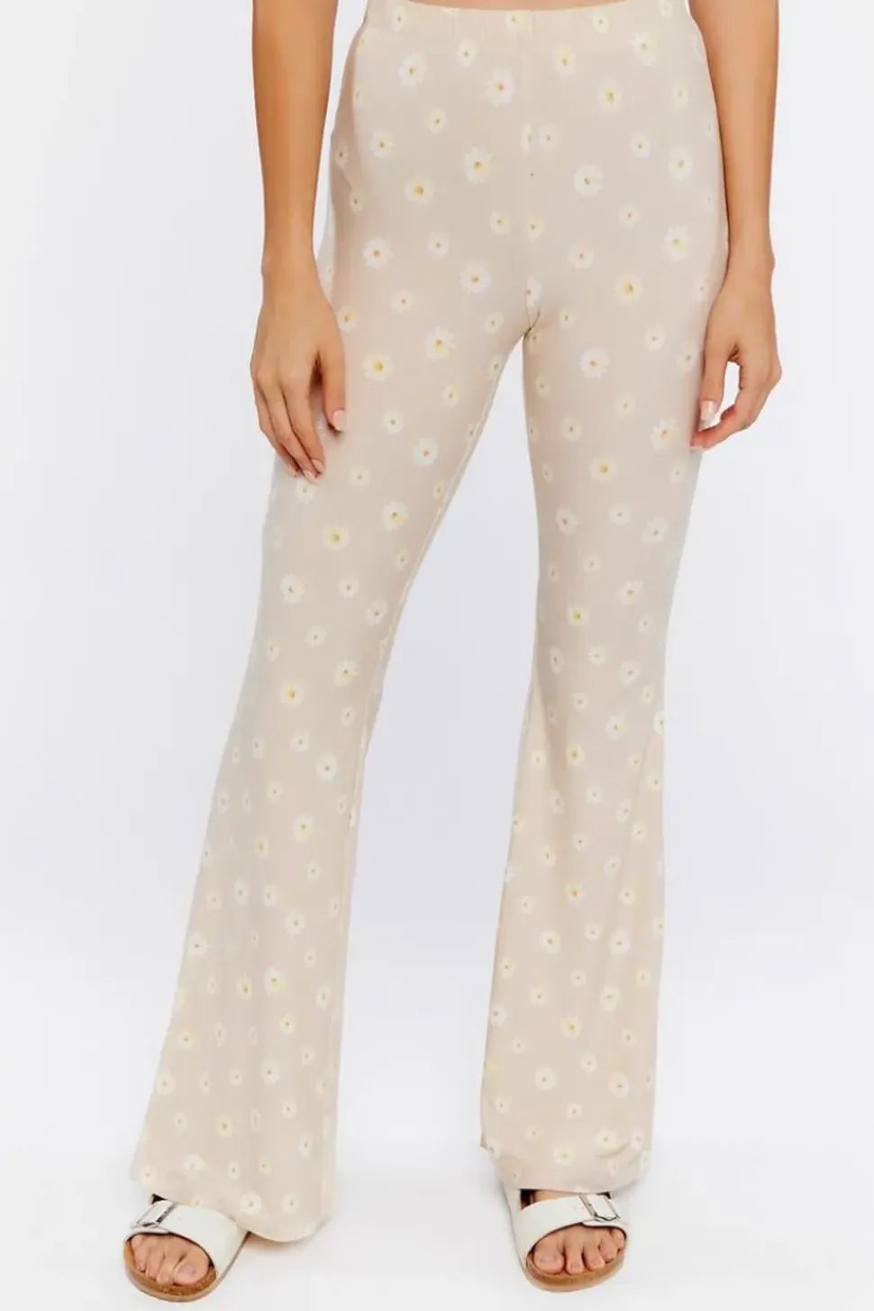 Floral Print High-Rise Flare Pants