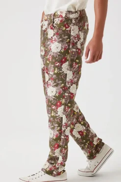 Floral Print Jacquard Pants