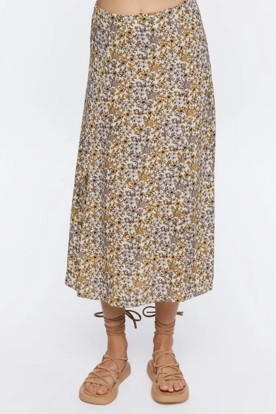Floral Print Midi Skirt