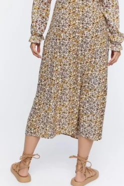 Floral Print Midi Skirt