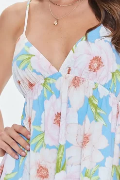 Floral Print Mini Babydoll Dress