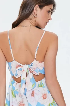 Floral Print Mini Babydoll Dress