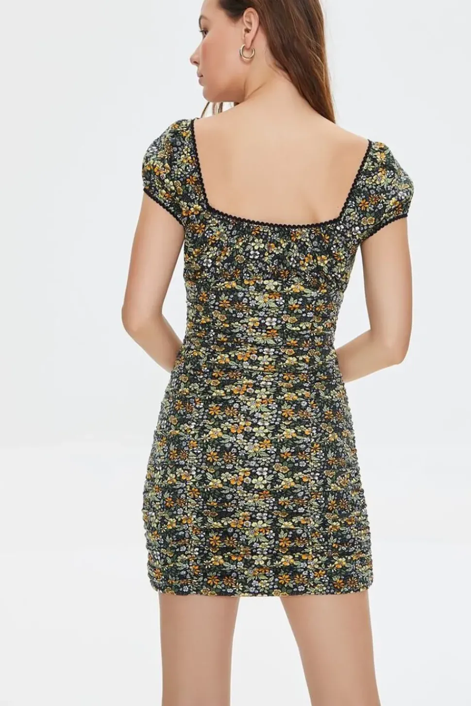 Floral Print Mini Bodycon Dress