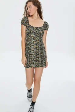 Floral Print Mini Bodycon Dress