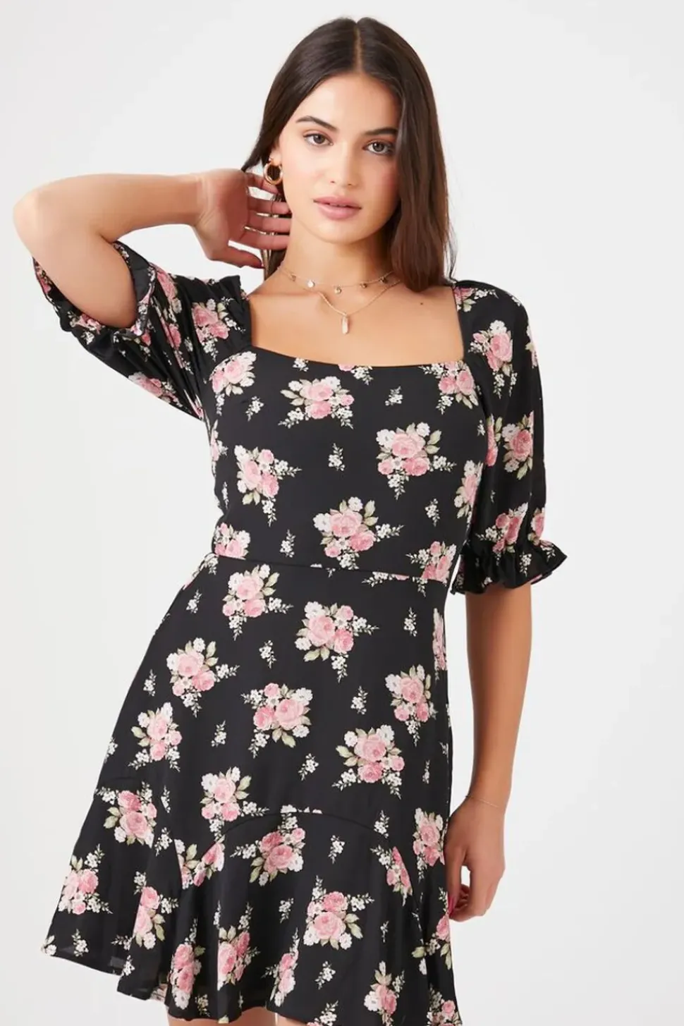 Floral Print Mini Dress