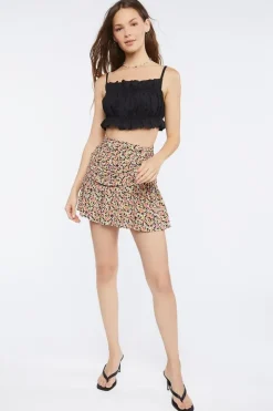 Floral Print Mini Skirt
