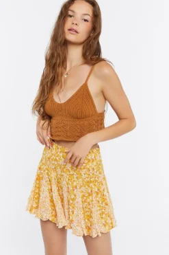 Floral Print Mini Skirt