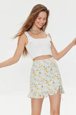 Floral Print Mini Skirt