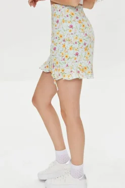 Floral Print Mini Skirt