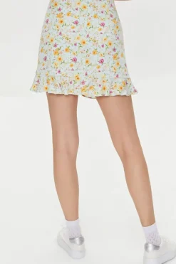 Floral Print Mini Skirt