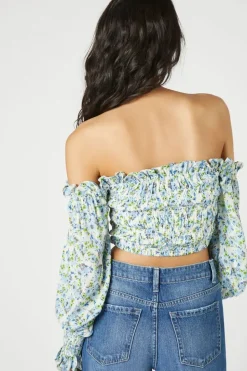 Floral Print Off-The-Shoulder Top