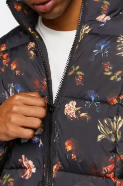 Floral Print Puffer Jacket