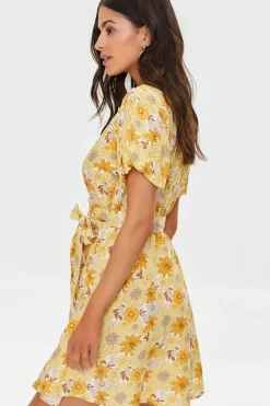 Floral Print Puff-Sleeve Dress