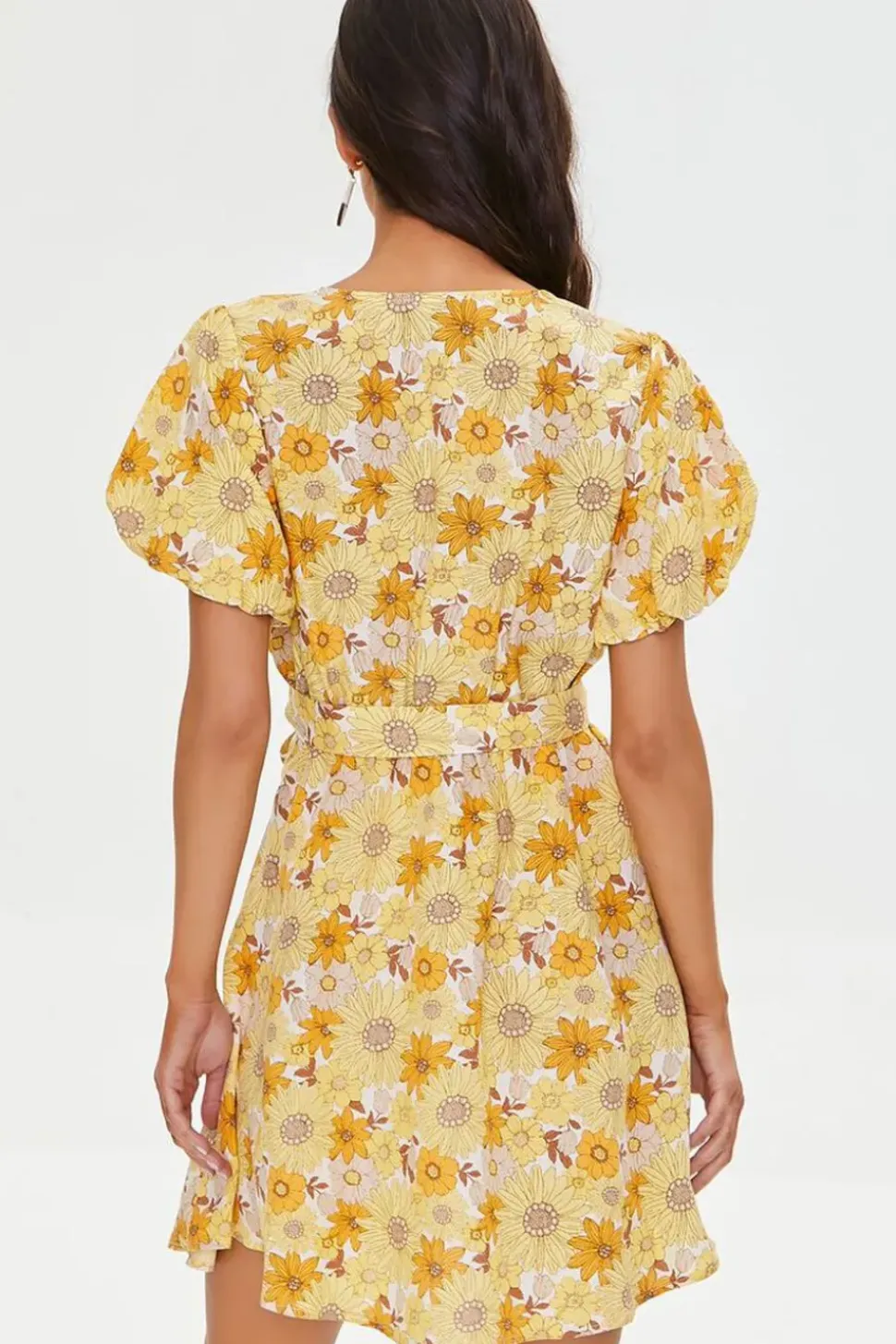Floral Print Puff-Sleeve Dress