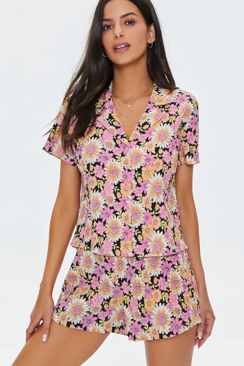 Floral Print Relaxed-Fit Shorts