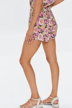 Floral Print Relaxed-Fit Shorts