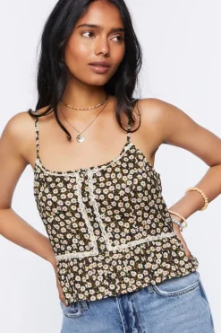 Floral Print Ruffled Cami