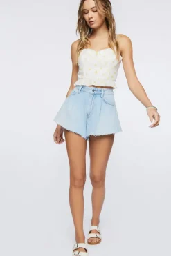 Floral Print Ruffled Cropped Cami