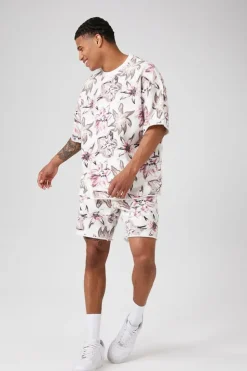 Floral Print Short-Sleeve Pullover