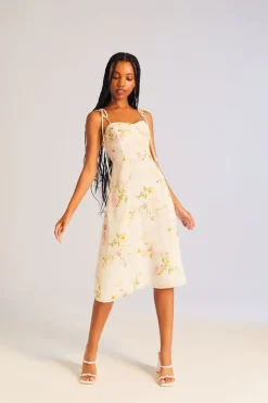 Floral Print Sweetheart Dress