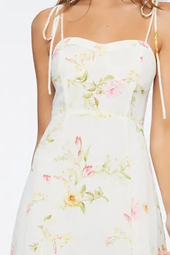 Floral Print Sweetheart Dress
