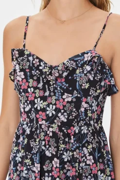 Floral Print Sweetheart Maxi Dress