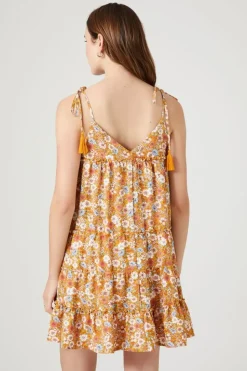 Floral Print Tassel Mini Dress