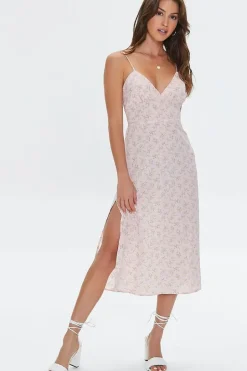 Floral Print Tie-Back Midi Dress