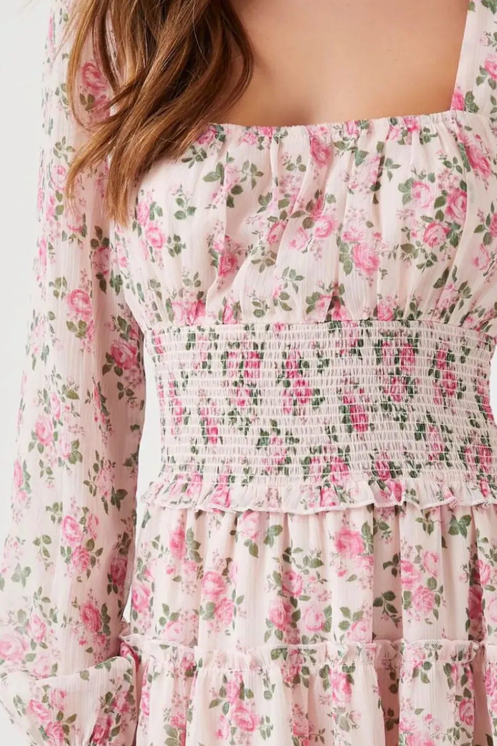 Floral Print Tiered Mini Dress