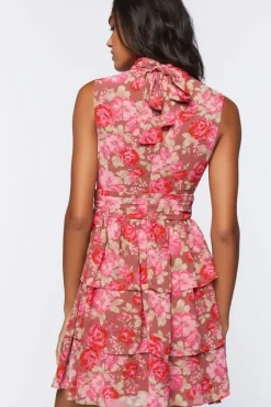 Floral Print Tiered Mini Dress