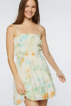 Floral Print Tie-Strap Mini Dress