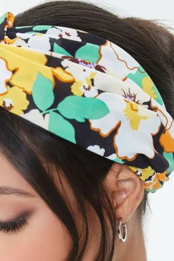 Floral Print Twisted Headwrap