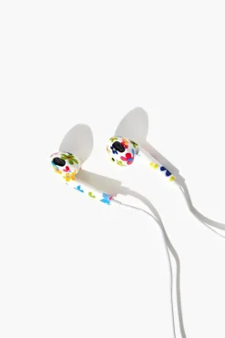 Floral Print Wired Earphones
