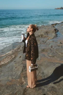 Floral Quilted Zip-Up Jacket