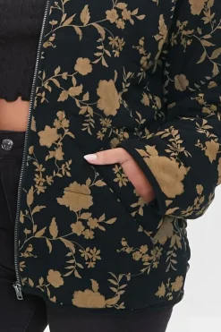 Floral Quilted Zip-Up Jacket