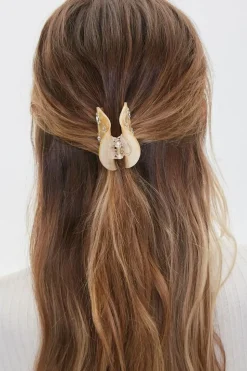 Floral Rhinestone Hair Claw Clip