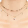 Floral Rhinestone Necklace Set