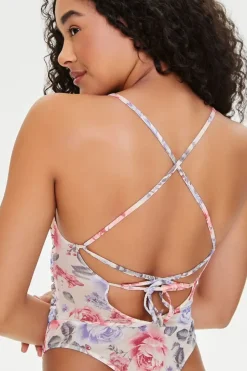 Floral Ruched Lingerie Bodysuit